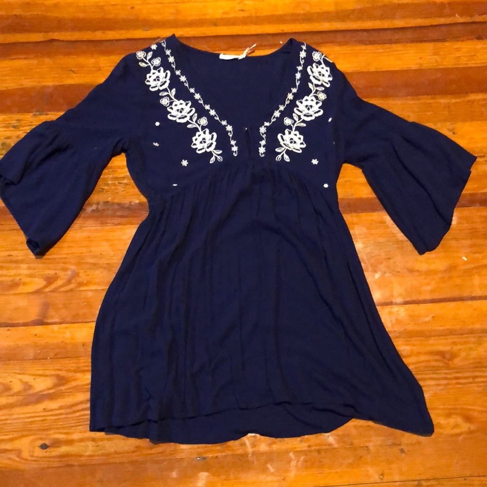 Blue flowy dress